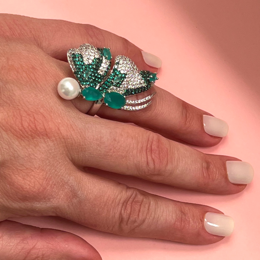 Ring Emerald Butterfly