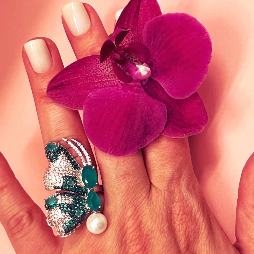 Ring Emerald Butterfly