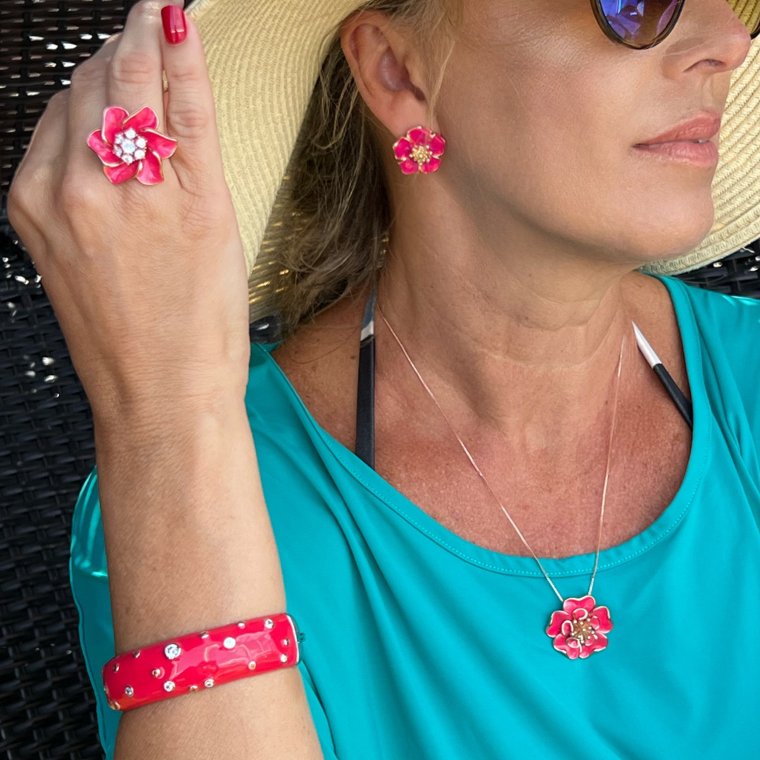 Necklace Pink Flower