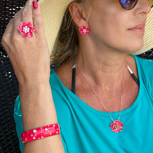 Necklace Pink Flower